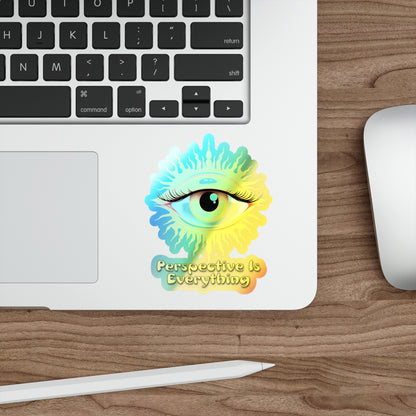 Perspective is Everything: Yellow | Holographic Die-cut Stickers