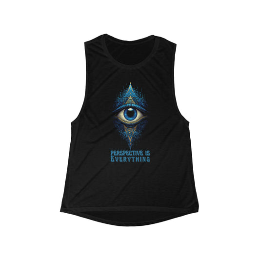 Perspective is Everything: Blue | Women's Flowy Scoop Muscle Tank