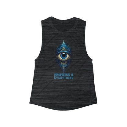 Perspective is Everything: Blue | Women's Flowy Scoop Muscle Tank