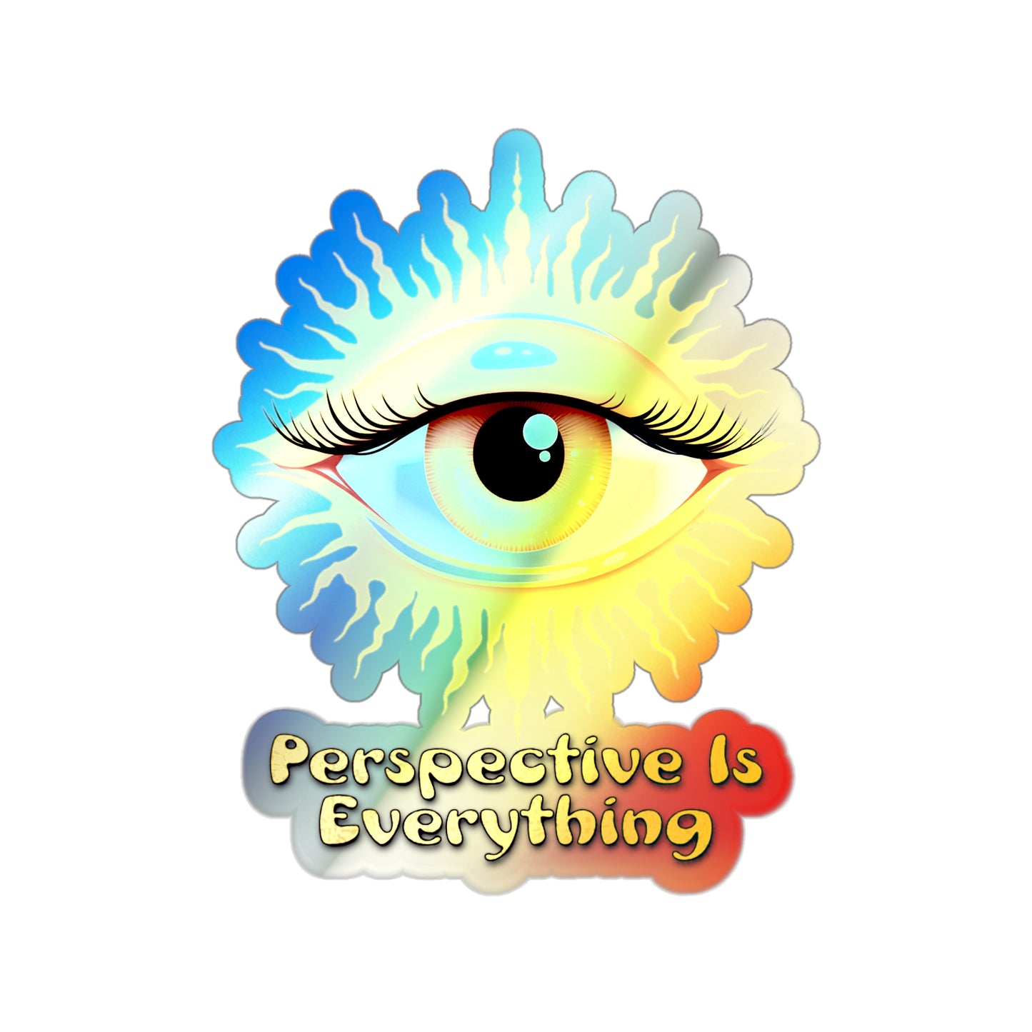 Perspective is Everything: Yellow | Holographic Die-cut Stickers