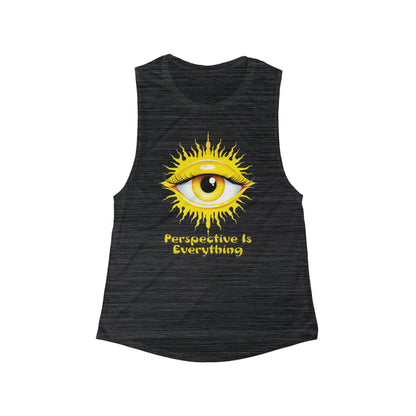 Perspective is Everything: Yellow | Women's Flowy Scoop Muscle Tank