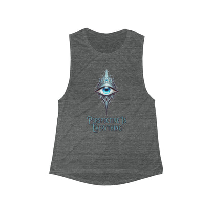 Perspective is Everything: Teal | Women's Flowy Scoop Muscle Tank