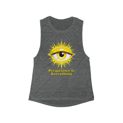 Perspective is Everything: Yellow | Women's Flowy Scoop Muscle Tank