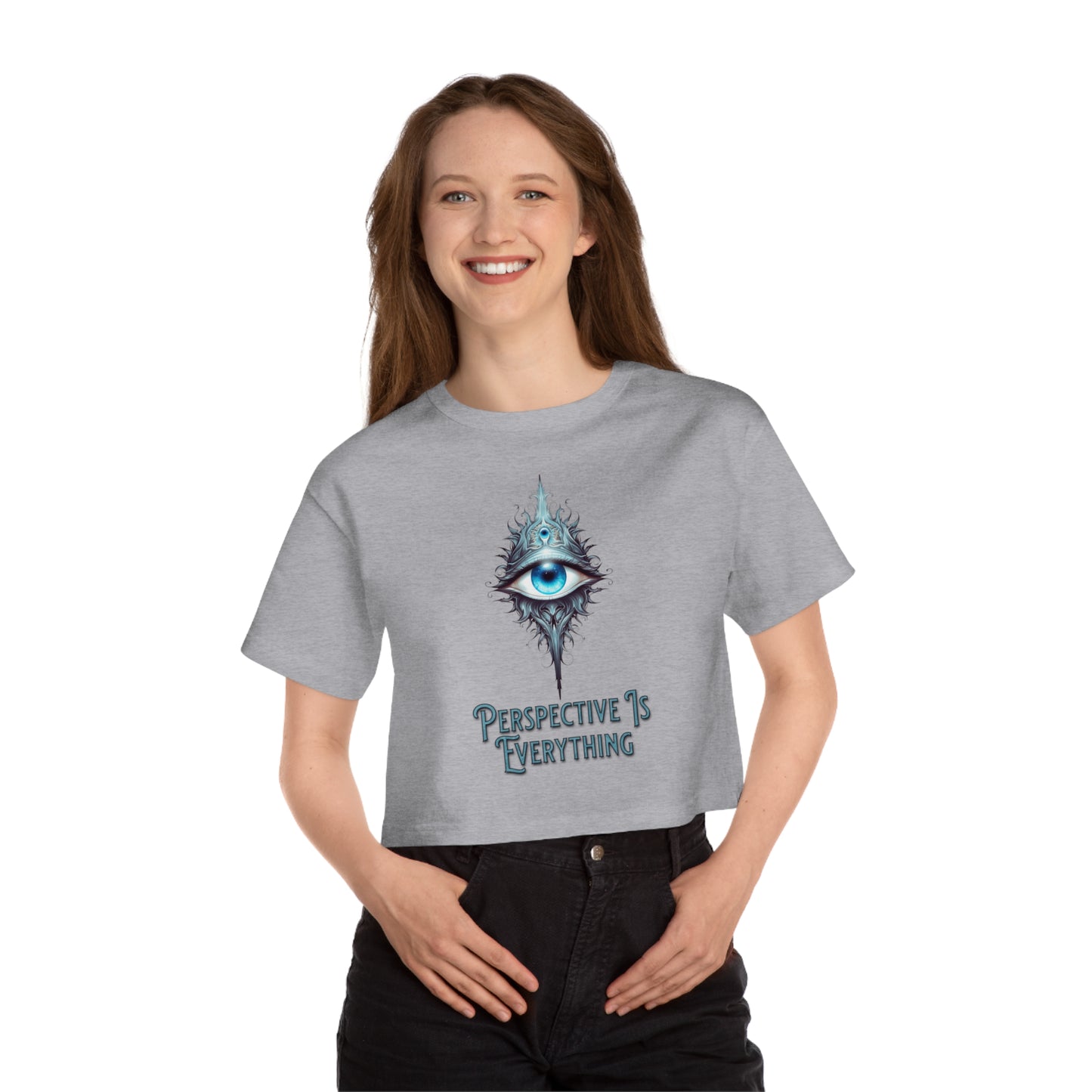 Perspective is Everything: Teal | Champion Women's Heritage Cropped T-Shirt