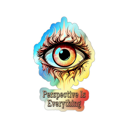 Perspective is Everything: Orange | Holographic Die-cut Stickers
