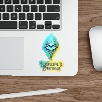 Perspective is Everything: Teal | Holographic Die-cut Stickers